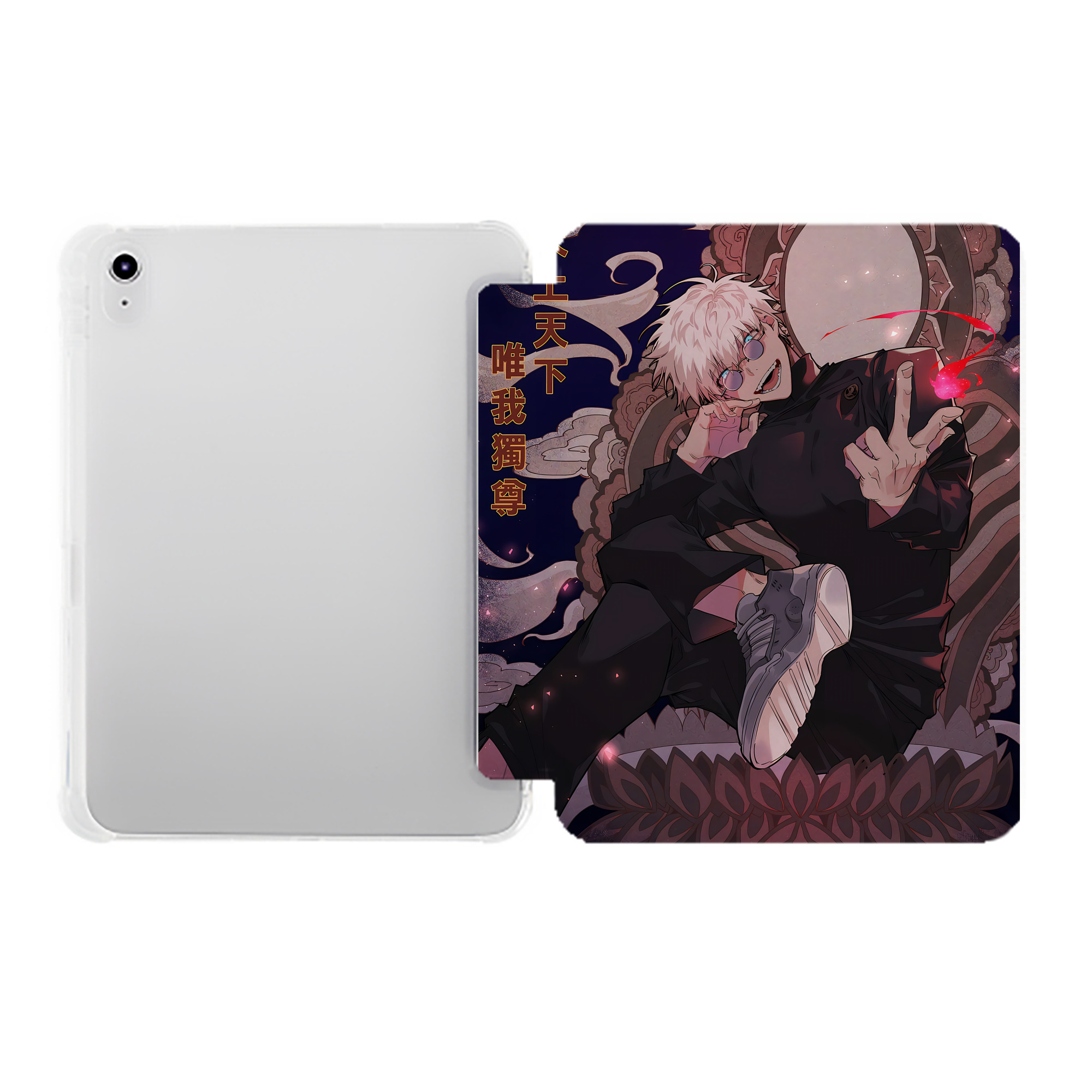 （画像用） 呪術廻戦 Jujutsu Kaisen IPad ケース ペン収納付き 三つ折りスタンド PUレザー×シリコン 対応機種9.5/10.5/10.9インチ